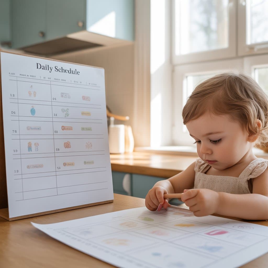 Children following steps